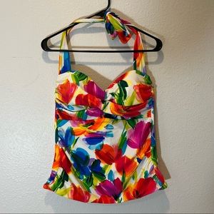 Miraclesuit Tankini Halter Top. Brilliant Colors! Size 14
